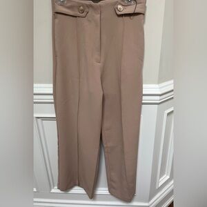 Brand New Zara Classic Beige Tan Women's Trousers Classic Sz Medium